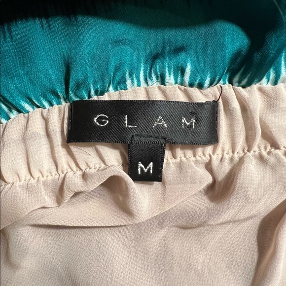 GLAM Multi-Colored Strapless Dress Sz M - Picture 6 of 6